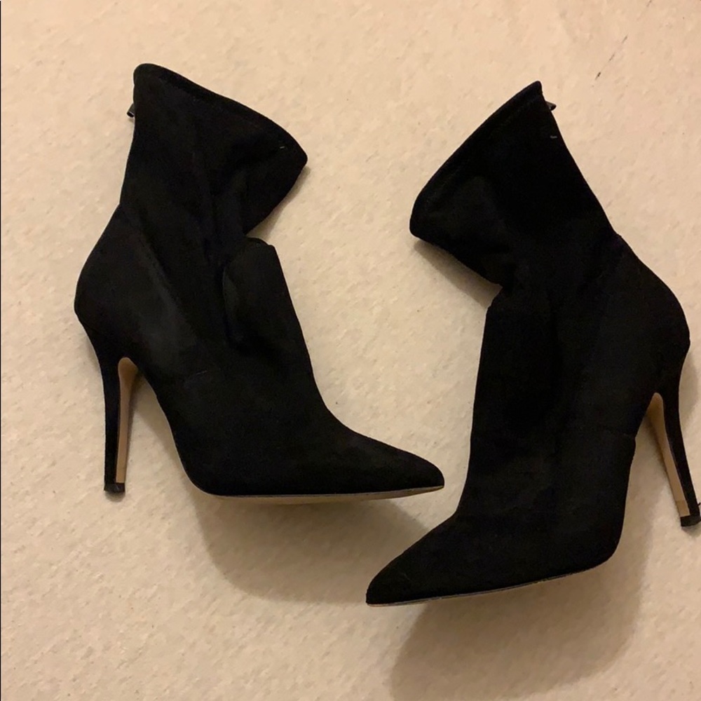 Black Aldo Sock Heeled Boots